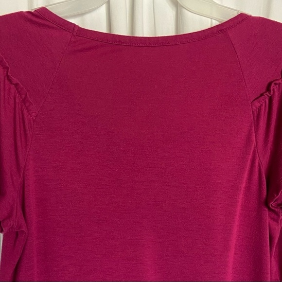 Size-m So Cute Fuchsia Pink Shirt W/o Tags, Pleats& Hole@neckline, Short/sleeve - Picture 5 of 11